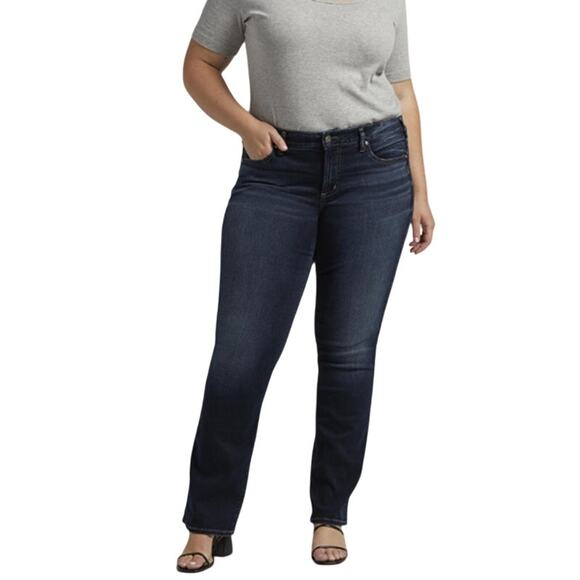 Silver Jeans Co. Indigo Denim Wash High Rise Britt Slim Bootcut Jeans Plus 20/31 - Picture 1 of 15